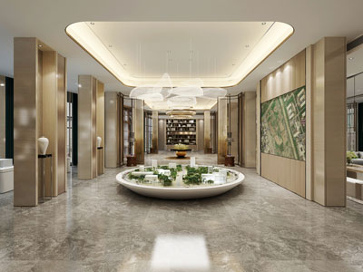 现代售楼处大堂沙盘