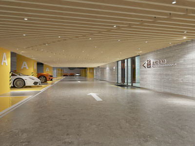 现代地下车库停车位