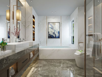 新中式卫生间卫浴间淋浴间