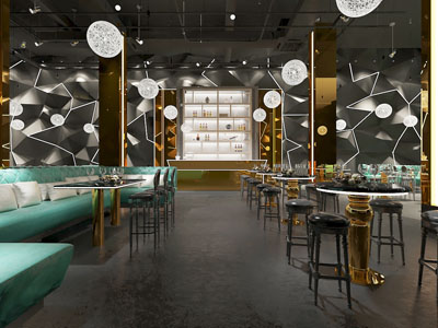 工业风饭店餐馆就餐区