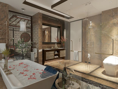 新中式卫生间淋浴间