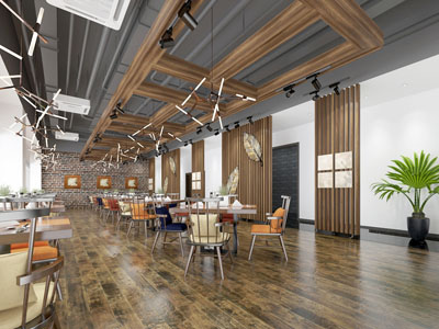 工业风饭店餐馆就餐区