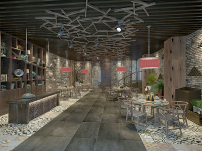 中式饭店餐馆就餐区