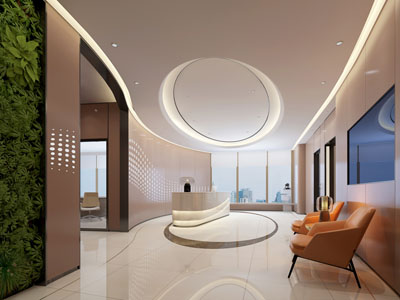 现代大堂前台接待区