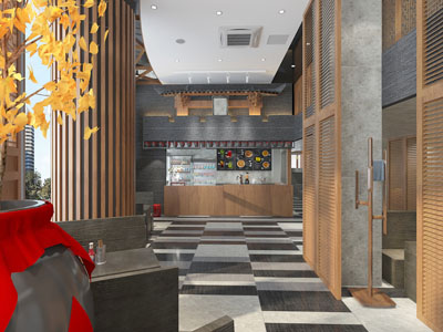 现代饭店餐馆大堂前台接待