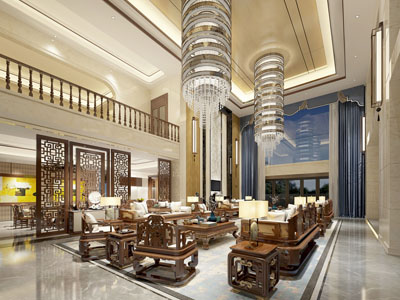 中式古典会所接待区