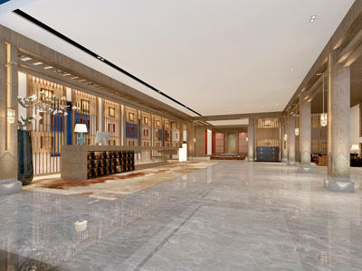 新中式大堂前台接待区