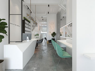 现代轻奢前台接待区