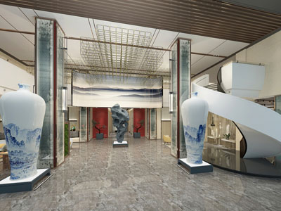 中式大堂前台接待