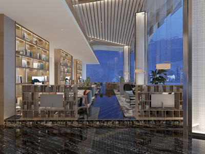 现代图书馆书吧阅览室
