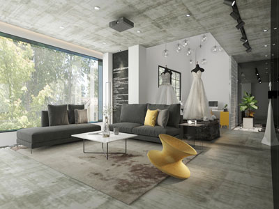 后现代婚纱店接待区