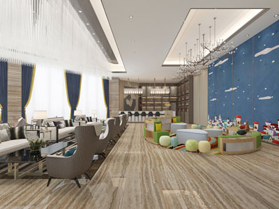 现代售楼处前台接待区