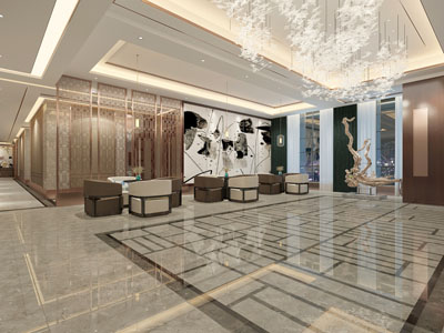 新中式大堂前台接待区