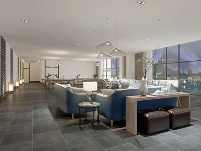 新中式茶水间休息区