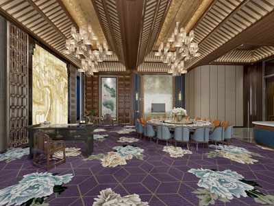 中式古典酒店大堂就餐区