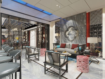 新中式大堂接待洽谈区