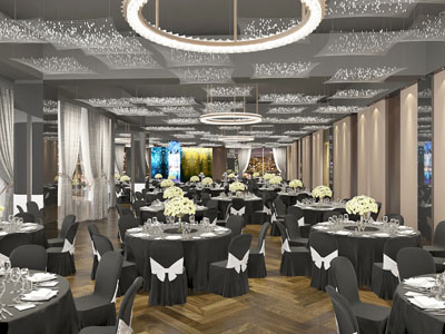 现代酒店大堂就餐区