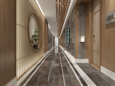中式酒店走廊过道