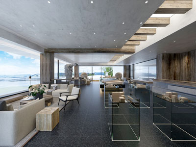 现代茶水间休息区