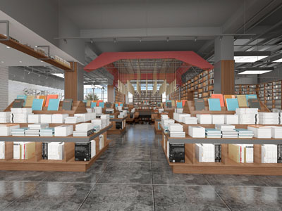 工业风图书馆书吧