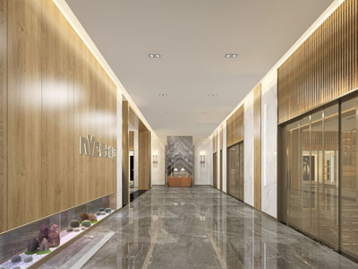 新中式大堂前台接待区