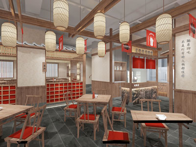 中式民宿饭店餐馆就餐区