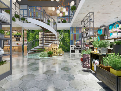 工业风商场走廊过道楼梯间