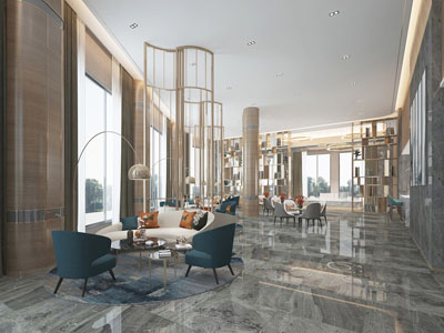 现代大堂接待洽谈区