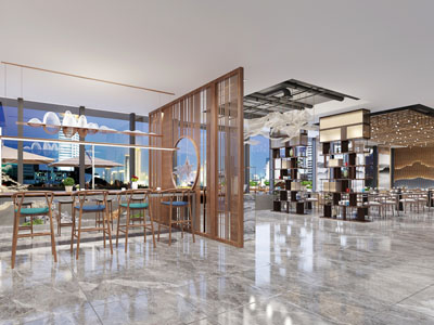 新中式大堂前台接待区