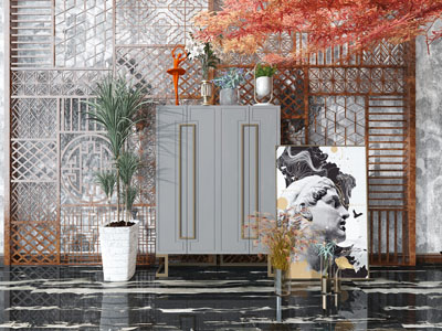 新中式玄关柜边柜