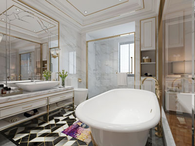 现代轻奢卫生间卫浴间淋浴间