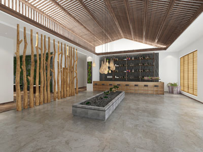 新中式大堂前台接待区