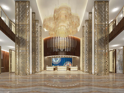 现代大堂前台接待