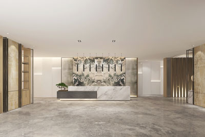 新中式大堂前台接待区