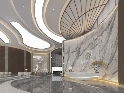 新中式大堂前台接待区