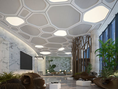 现代大堂前台接待区