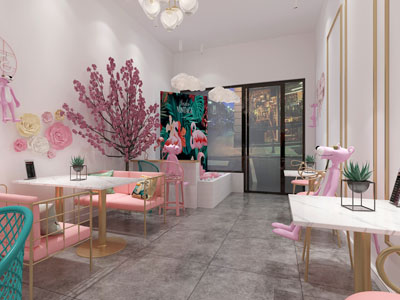 现代轻奢美食饮品奶茶店