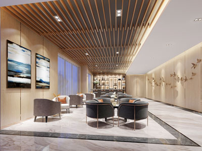 现代大堂前台接待区