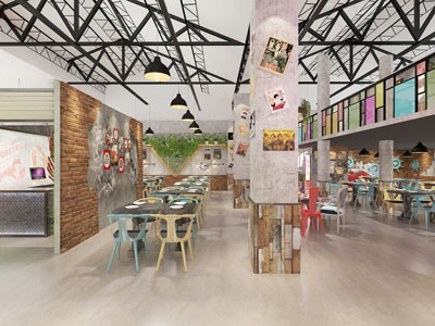 工业风饭店餐馆就餐区