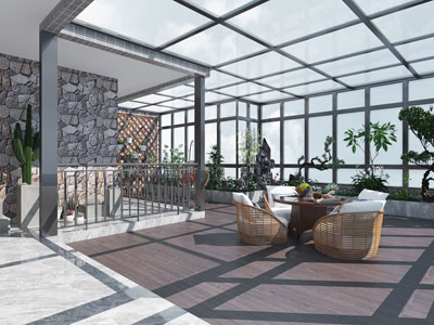 中式阳光房茶室