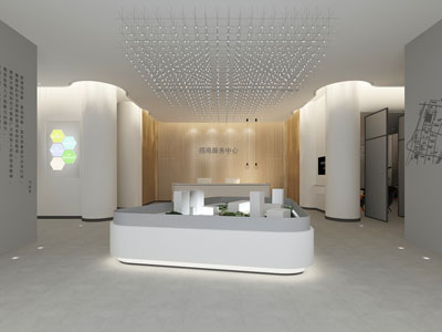 现代售楼处前台接待区