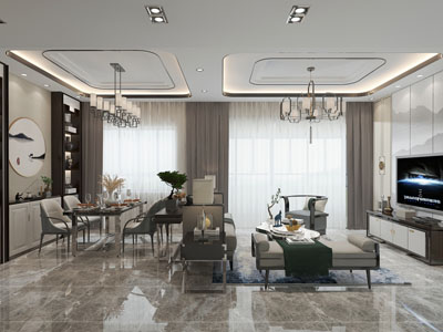 新中式客厅餐厅