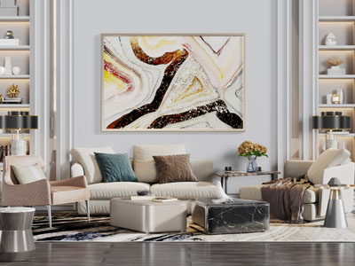 现代布艺多人沙发休闲椅子茶几组合