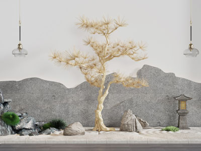 中式松树景观园艺小品