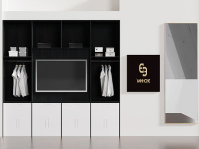 现代黑白玄关装饰鞋柜