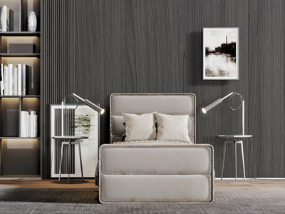 现代单人床床头柜