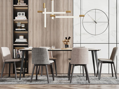 现代餐桌椅组合