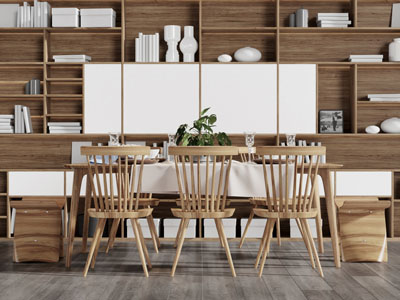 北欧实木餐桌椅组合餐边柜