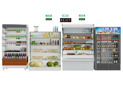 现代便利店金属食品货架3d模型 现代便利店金属食品货架
