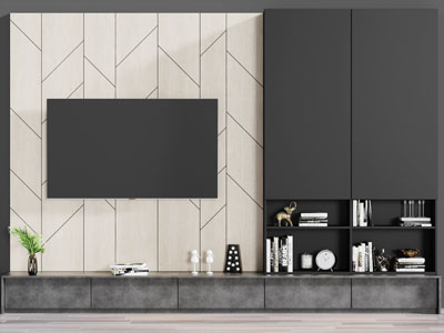 现代电视柜背景墙